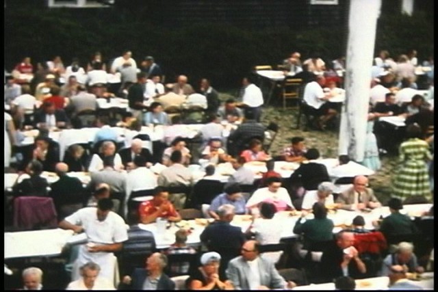 BBQ with tables behind the firehouse - 1960's